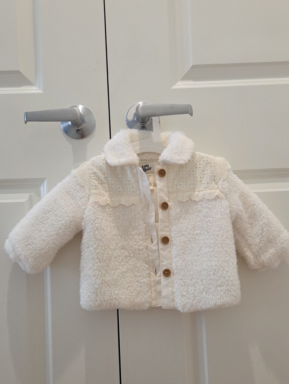 Carter's Cream Sherpa Jacket with Eyelet Yoke